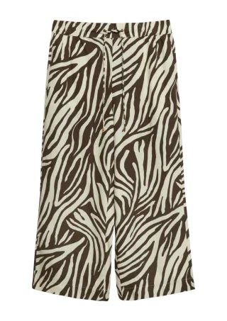 s.Oliver BLACK LABEL - Culotte mit Animal-Print weiß/braun - Gr. - 46