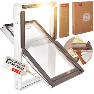 VELUX Dachfenster Kunststoff – dreifach Verglasung Energie mit Eindeckrahmen 66 x 140