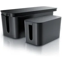 BEARWARE Kabelbox, (Set, 2-tlg), mit Gummifüßen - Kabelmanagement / dezente Optik / Ladebox