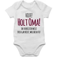 Shirtracer Shirtbody Hilfe holt Oma Ihr Verrückten wisst doch gar nicht was ihr da tut I Ge Sprüche Baby