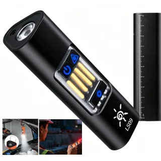 Bikight Multifunctional Super Bright Flashlight LED+COB 1800mAh Type-C Rechargeable Red LEP Magnetic Base Side Light Cam
