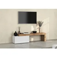 OTTO home Lowboard Chronos TV-Board, TV-Schrank (1 St., Breite verstellbar von 180 bis 260 cm), Breite 220 cm TV-Board,Lowboard,1 Klappe und ein L-Förmiger Aufsatz