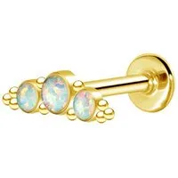 viva-adorno Piercing-Set Helix Tragus Ohr Cartilage Knorpel Piercing Stecker Bogen Ohrstecker, Türkis Opal Onyx