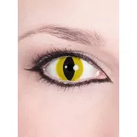 Metamorph Motivlinsen Halloween Kontaktlinsen Katze gelb - Vampir Werwol, Weiche Effekt-Motivlinsen in hoher Qualität