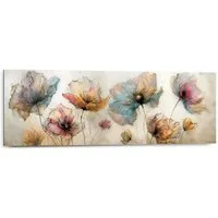Reinders! Deco-Panel Aquarellblumen, Wohnzimmer - Mehrfarbig - MDF - Blumen und Pflanzen - 90x30 cm