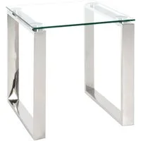 HAKU Beistelltisch Sofatisch, Wohnzimmertisch (1-St), quadratisch - aus Metall Silber B/T/H 42/42/45 cm