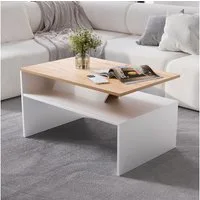 Vicco Couchtisch Arden, Weiß/Artisan, 80 x 52.6 cm (1-St)