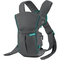 Infantino BKids Babytrage Swift Classic - Grau, Baby Bauchtrage ab Geburt von 3,6 - 11,3 kg 2 Tragepositionen