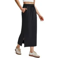 G4Free Sweatrock Damen Maxirock Weich mit Kordelzug Casual Stretch-Langrock G4Free Smoofit Maxirock für lässige lange Röcke mit Kordelzug