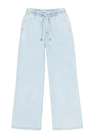 Garcia - Marlenehose mit weitem Bein und elastischem Bund blau - Gr. - XS