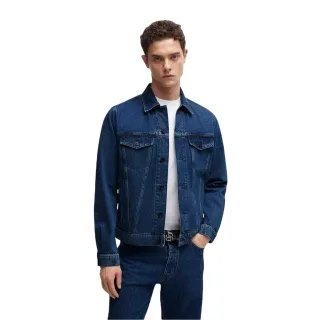 Boss - Jeansjacke für Herren, Gerader Saum (Mittelblau)