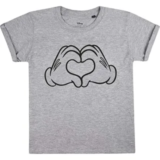 Disney - "Love Hands" T-Shirt für Mädchen (Grau meliert)
