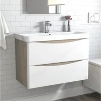 duschspa Waschtisch Waschbecken mit Unterschrank Waschtischunterschrank Smiley, Badmöbel in Breite 50/60/80/90/100 cm