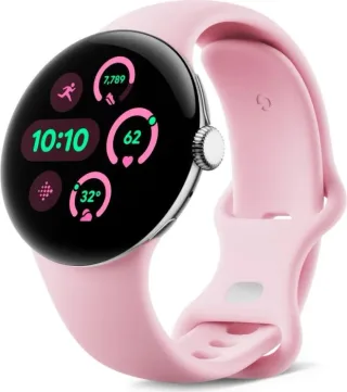 Pixel Watch 3, Smartwatch silber, 41mm, WiFi, Sportarmband in Rose Quartz