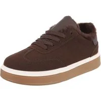 Ital-Design Damen Sneaker mit gepolstertem Schaftrand für Alltag Sneaker (90542869) Flach Sneakers Low in Braun