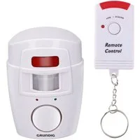 Grundig Kabelloser Sicherheitsalarm Haus Wohnmobil Alarm Hausalarm Alarmanlage (Batteriebetrieben inkl. Fernbedienung mit Infrarot Bewegungsmelder)