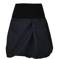 dunkle design Jeansrock Ballonrock 51cm Uni oder mit Muster elastischer Bund