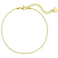 Hey Happiness Fußkette Damen Kugelkette Erbskette, 18K Roségold Vergoldet, Basic Fußband Edelstahl Satellite Kette, wasserfest