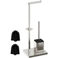 relaxdays WC-Garnitur aus Metall, silber
