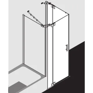 Kermi Filia XP Pendeltür-Eckeinstiegshälfte FXEPR08020VAK 80x200cm, silber hochglanz, ESG klar, rechts, auf Duschwanne
