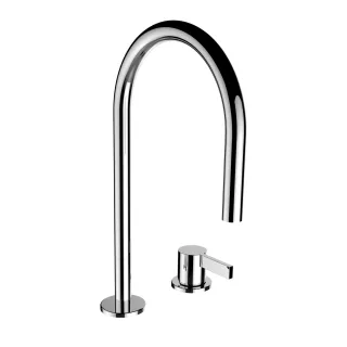 LAUFEN 2-Loch-Waschtischmischer Kartell LAUFEN Schwenkauslauf Ausladung 166 mm ohne Ablaufventil chr H3113320042201