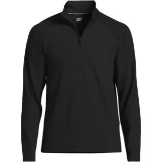 Strukturiertes Langarm-Shirt mit Troyer-Kragen SOCIAL/ACTIVE, Herren,  Schwarz, Elasthan/Lyocell (Viskose)/Polyester-Mischung, by Land