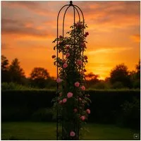 abc HOME Rankhilfe Obelisk, Metall, Schwarz, 240 cm H