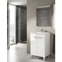 FORES HABITAT Waschbeckenunterschrank in weiß glänzend - 50x80x40 (BxHxT)