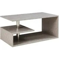 en.casa Couchtisch, »Haarlem« 90 x 50 x 41 cm Betonoptik, hell