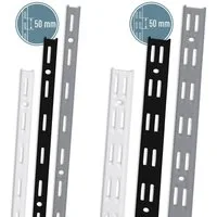 ib style Wandregal 2er Set Wandschiene 1-reihig 150cm Weiß, Regalschiene - Raster 50mm