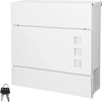 ML-DESIGN Briefkasten Wandbriefkasten Postkasten Design Briefkastenanlage Postbox Mailbox, Standbriefkasten mit Zeitungsfach Schloss und 2 Schlüssel aus Stahl