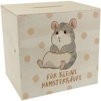speecheese Spardose Hamster Spardose aus Holz mit Spruch Für kleine Hamsterkäufe