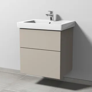 Sanipa 3way Waschtischunterbau zu Villeroy & Boch Subway 2.0 Waschtisch mit 2 Auszügen, Kaschmir-Mat SP6121U
