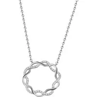 Firetti Kette mit Anhänger Schmuck Geschenk Silber 925 Halsschmuck Halskette Kreis Infinity, mit Zirkonia (synth)