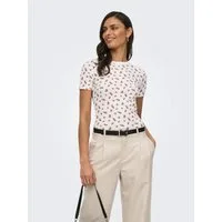 JDY Kurzarmshirt JDYLUCKY S/S O NECK TOP JRS DIA Baumwollmischung, slim fit