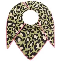 Zwillingsherz Dreieckstuch "Summer Lacey", Feinstrick, Leomuster, Neonkante