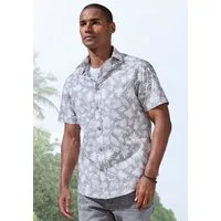 Beachtime Hawaiihemd - Kurzarmhemd mit sommerlichem Palmen Druck, Kurzarm, Freizeithemd mit Palmenprint, reine Baumwolle