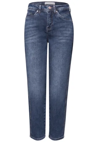 Street One - Barrel Leg Jeans Medium Blue Washed - Gr. - 28