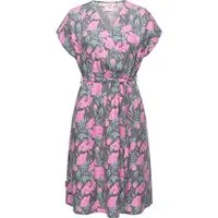 Ragwear Jerseykleid Selyma Organic stylisches Shirtkleid mit V-Ausschnitt und Bindegürtel