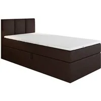 A&J MöbelLand GmbH Boxspringbett Einzelbett NASI mit Bettkasten, Topper und gepolstertem Kopfteil. (Boxspringbett mit Bettkasten und gepolstertem Kopfteil. Inclusive Topper !, TOP ANGEBOT), Länge 208 cm Höhe 106 cm