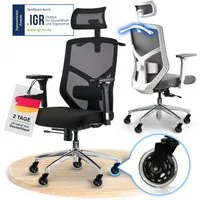 ELITESEATS Bürostuhl Ergonomisch [TESTSIEGER] Kratzerfreie Rollen Atmungsaktiv (Ergonomischer Schreibtischstuhl, Büro Stuhl 150 kg Belastbar), Gaming Stuhl, Computerstuhl, Drehstuhl, Chefsessel, Home Office