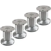 SO-TECH® Möbelfuß ALPHA, belastbar bis 250 kg, höhenverstellbar bis 15 mm, (4-St), Höhe 50 mm, Aluminium gebürstet