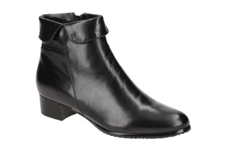 Everybody 49146T3254 GL001 Schwarze Echtleder Damen Stiefeletten Blockabsatz