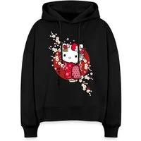 Spreadshirt Hoodie Hello Kitty Japan Kimono Kirschblüten Frauen Boxy Organic Hoodie (1-tlg)