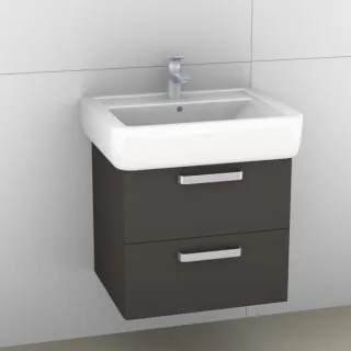 Artiqua 413 Waschtischunterschrank für Renova Plan 222260, 222263 Stahlgrau, 413-WU2L-K55-7142-88 413-WU2L-K55-7142-88