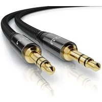 Primewire Audio-Kabel, 3,5-mm-Klinke, AUX (100 cm), Klinkenkabel 3,5 mm AUX - Audiokabel mit Nylonmantel - 1m