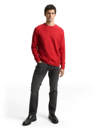 Tom Tailor - Basic Strickpullover aus Baumwolle salsa red non-solid - Gr. - M