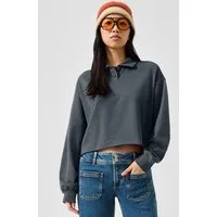QS Sweatshirt Sweatshirt Cropped Polo-Sweatshirt