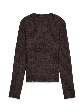 VERO MODA - VMZIA LS FUNNEL NECK TOP JRS NOOS Chocolate Torte - Gr. - M