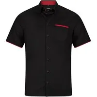 Huber Hemden Kurzarmhemd HU-0157 Button-down, Kontrast, Kurzarm, Regular-gerader Schnitt, Made in EU